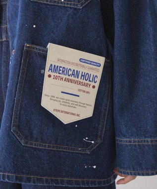 AMERICAN HOLIC ペイントデニムカバーオールジャケット Indigo