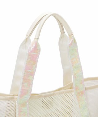 TOPKAPI 【TREASURE TOPKAPI】スパンコール ハンドル メッシュ トート バッグ オフ