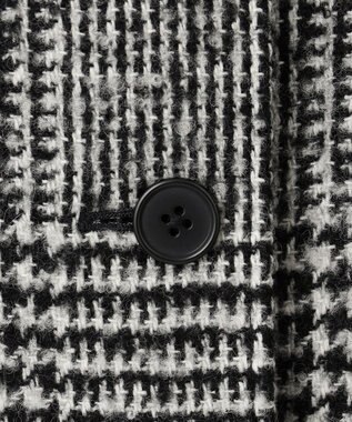 J.PRESS LADIES ループCheck ステンカラー コート ホワイト×ブラック系