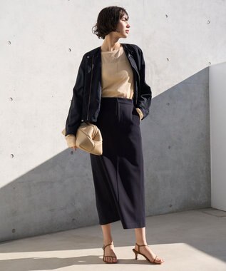 UNFILO イージーチノ Iラインスカート ネイビー