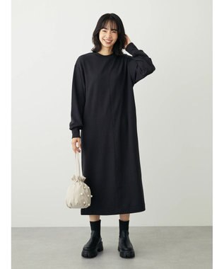 Green Parks ミニ裏毛ワンピース Black