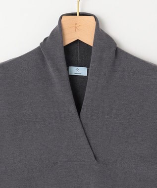 組曲 S 【WEB限定】Vネックニットワンピース チャコールグレー系