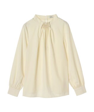 earth music&ecology パールタックブラウス Yellow