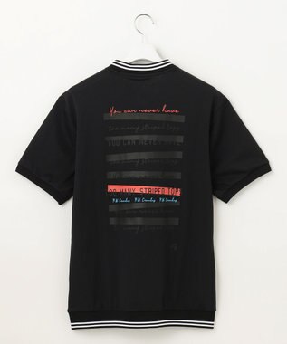 PW CIRCULUS 【MEN】ベースボールカラーポロシャツ ブラック系