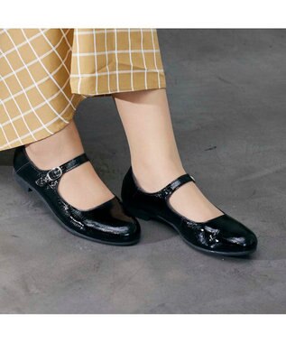 ing 【WEB限定】メリージェーンフラットシューズ ブラックエナメル
