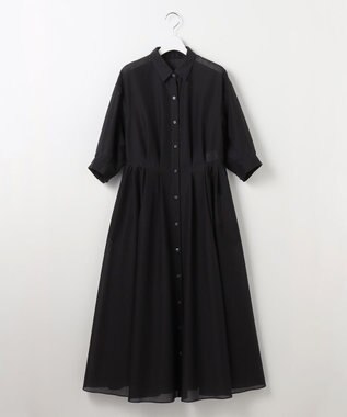 自由区 シアーボイルシャツ ワンピース ブラック