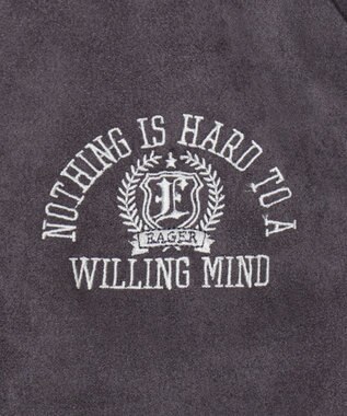 WEGO 【ユニセックス着用ITEM/MLサイズ展開】フェイクスウェードロゴスウィングトップ ブラック中濃色