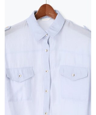 Te chichi シアー半袖Wポケットシャツ サックスブルー