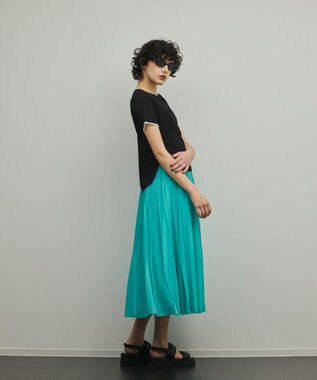 GRACE CONTINENTAL トリコットプリーツスカート ライトグリーン