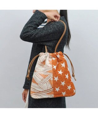 UNBILLION cachecache 柄パッチワーク巾着トートバッグ