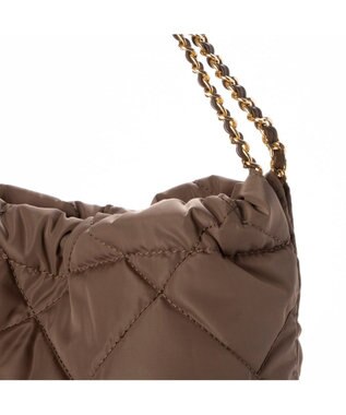 UNBILLION カシュカシュ cachecache / ナイロンキルティングチェーン手提げトート ブラウン