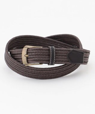 JOSEPH ABBOUD 【イタリア素材・ストレッチ・日本製】ソリッドメッシュ ベルト ダークブラウン系