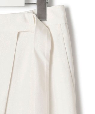 23区 【洗える】ポリエステルレーヨン ラップディテール パンツ アイボリー系