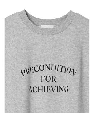 Green Parks ７分袖チュールドッキングロゴワンピース Gray Mixture