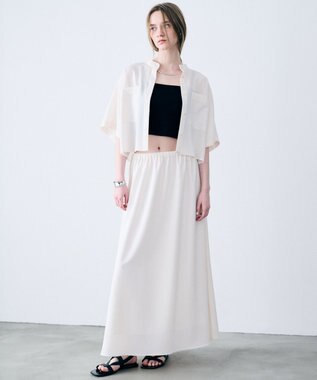 uncrave ドライタッチトロ フレアスカート エクリュ