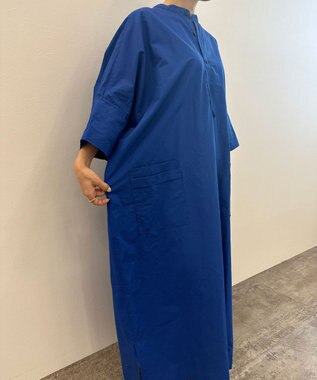 WHITE MAILS 【Kanocoコラボ】ビッグシルエット ワンピース＜洗える・抗菌・消臭・速乾・UVケア＞ ブルー