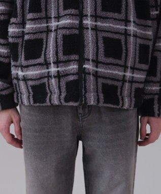 WEGO 【ユニセックス着用ITEM】ボアチェックブルゾン 柄2