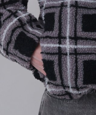 WEGO 【ユニセックス着用ITEM】ボアチェックブルゾン 柄2