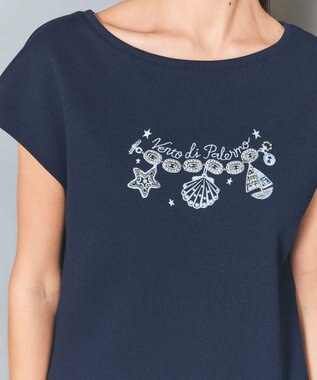 GRACE CONTINENTAL シェルモチーフフレンチT ネイビー