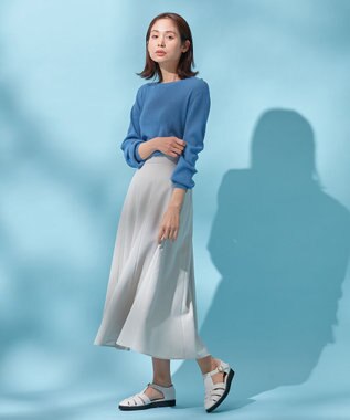 ANY パフスリーブリブニット ブルー