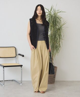 AMERICAN HOLIC クロシェ風ニットベスト Black