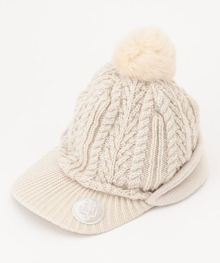 23区GOLF 【WOMEN】つば付きケーブル ニットキャップ ベージュ系