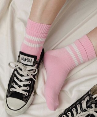 WEGO 切り替えラインクルーソックス