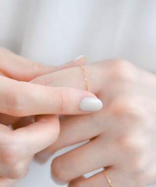 Phoebe 【K10】ブライトネスチェーンリング　ゴールド 3号/7号/11号/13号　BOX付き ゴールド