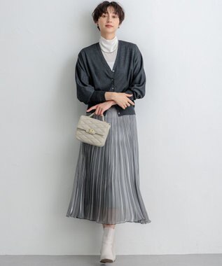 23区 S 【洗える】オータムシャイニー ニットカーディガン グレー系