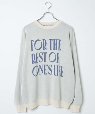 WEGO ロゴジャガードニットプルオーバー ホワイトアイボリー