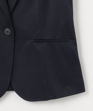 J.PRESS LADIES L 【洗える・吸水速乾】セオアルファピケストライプ テーラード ジャケット ネイビー系