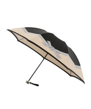 MOONBAT LANVIN en Bleu 折りたたみ傘 サテンプリントリボン ブラック