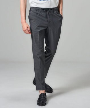 JOSEPH HOMME 【新素材 / セットアップ対応】ドットエアーサッカー ドロスト付テーパードパンツ / PEGG CONVERTIBLE グレー系