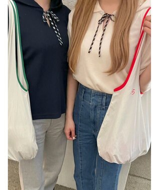 Green Parks チェックポイントワッフルプルオーバー Off White