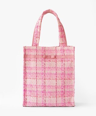 TOCCA 【キャンセル分販売！】【A4サイズ対応】COLOR OF GLORY CUSTOMIZED BAG カスタマイズ トートバッグ ピンクツイード×細リボン