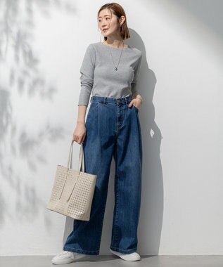 23区 【SLOW/一部店舗限定】ラメリブジャージー ロングTシャツ ライトグレー系