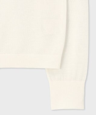 Paul Smith ドレープウール ストライプ ヘンリーネック ニット オフホワイト