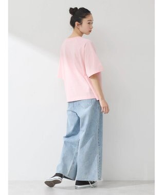 earth music&ecology ラメ刺繍ハートロゴＴ Pink