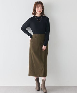 ANY 【洗濯機可】ウォームニットフリルプルオーバー ブラック