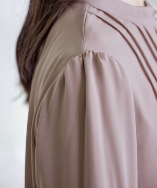 Tiaclasse 【スマート裏起毛・新色追加】 ピンタックシャツチュニック ピンクベージュ