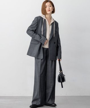 23区 【セットアップ対応】TWサキソニー ダブル ジャケット グレー系