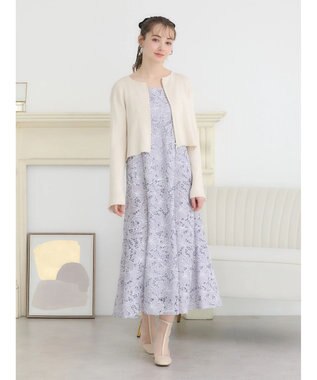 earth music&ecology ＳＥＴ２点　シアーブラウス＋レースキャミワンピース Lavender