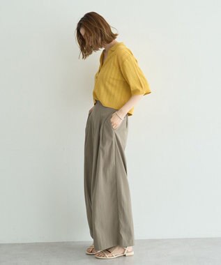 YECCA VECCA ストライプメッシュニットカーディガン Yellow
