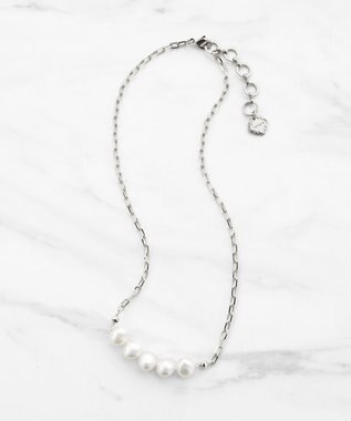 TOCCA LINE PEARL NECKLACE 淡水パールネックレス シルバー系