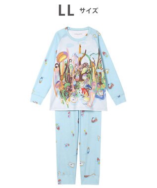 tsumori chisato SLEEP ツモリチサト パジャマ 綿100%(本体) スムース素材 長袖 長ズボン レディース UDX590 /ワコール サックス