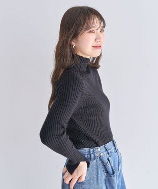 Green Parks ・Ｐｅｔｉｔ　Ｆｌｅｕｒ　ボトルネックリブニット Black