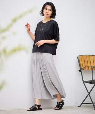 ANY 【ウエストゴム】リラックススカーチョ グレージュ