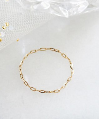 Phoebe 【K10】ブライトネスチェーンリング　ゴールド 3号/7号/11号/13号　BOX付き ゴールド