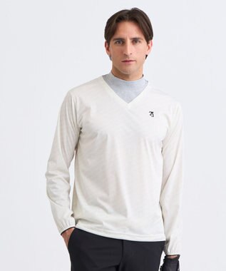 【MEN】エアリージャージストレッチプルオーバー フェイクレイヤード