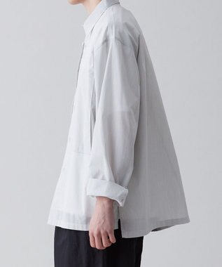 UNFILO MENS 【撥水】 コットンシャツ グレーストライプ